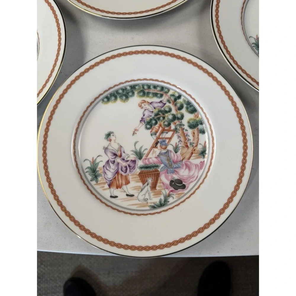 7 Andrea by Sadek Winterthur Cherry Pickers Porcelain‎ Plates Japan
